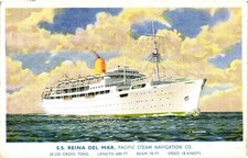 S.S. Reina Del Mar Pacific Steam Navigation Co. Postcard