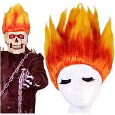 HUNIGIR Flame Costume Wig Pre-Styled Fire Spiky Halloween M,