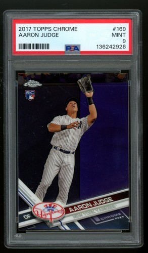 PSA 9 2017 Topps Chrome AARON JUDGE 169 Rookie Catching
