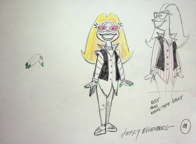 Robot Concept -Unreleased JERRY EISENBERG Signed Hand-Drawn Character Layout #LF