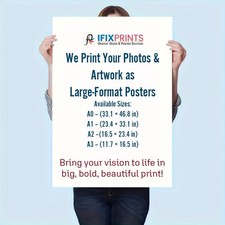 Vinyl Sticker Poster Printing - Self Adhesive  A0 A1 A2 A3 A4 A5 or Custom