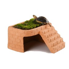 Turtle Basking Platform Climbing Ramp Reptile Hide Cave Resting Terrace Large...