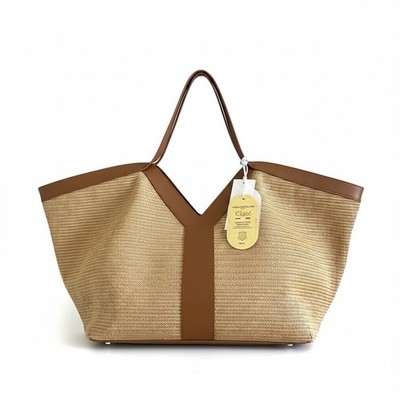 NWT Viola Castellani Tan Leather Tote Made Italy Quiet Luxury Shopper Pouch XL