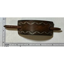 Handmade Brown Hair Barrette with Wooden Stick Retro Hippie Style