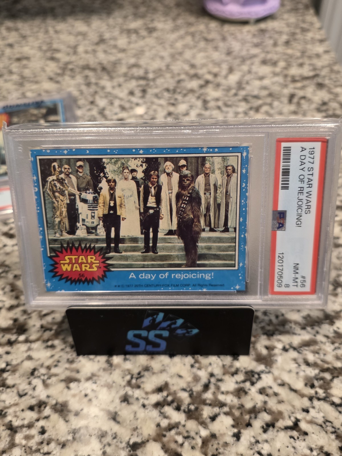 1977 Topps Star Wars #56 A Day of Rejoicing! PSA 8 view 1