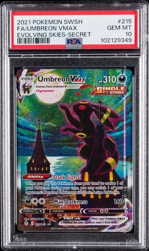 2021 POKEMON SWORD & SHIELD EVOLVING SKIES SECRET FULL ART/UMBREON VMAX PSA 10