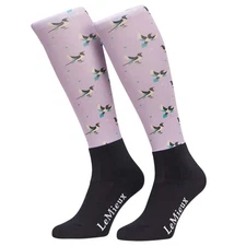 IT07303 LeMieux Adult Footsie Riding Boot Socks - Lilac Lucky Magpie NEW