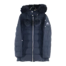 Moose Knuckles 20aw Wychwood Jacket Fur Zip Up Hooded Down Women's Black Used 1b