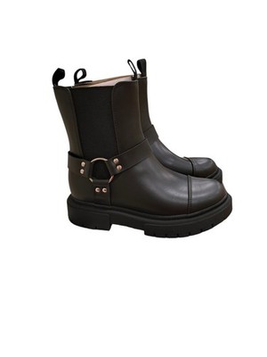 Art Class Kids' Crosby Harness Moto Boots, Size 13, Black
