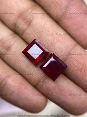 Garnet Quartz Square Cut Gemstone for Deep Red Bright Elegant Jewelry Designs