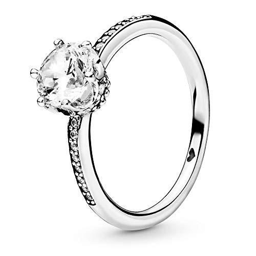 Authentic PANDORA #198289cz-58 Clear Sparkling Crown Ring