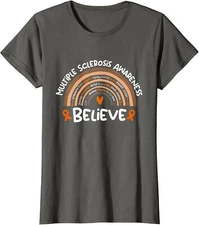 Believe Ms Awareness Month Multiple Sclerosis Ladies' Crewneck T-Shirt
