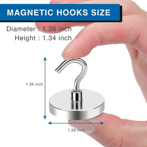 6 Pack 100Lbs Heavy Duty Magnetic Hooks Cruise Hanging Hooks for Refrigerator US - Picture 16 of 24