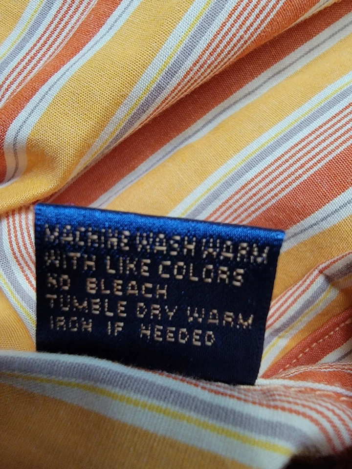 Galaxy Mens Shirt Size 2XL XXL 2X Large Orange White Purple Striped - Image 4 of 4