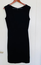 Ann Taylor Woman's Sheath Dress Cap Sleeve Black Size 4 Knit Little Black Dress