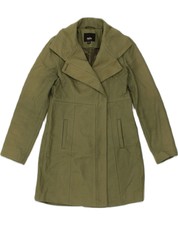 Mossimo Womens Overcoat Uk 14 Medium Khaki Wool Iw05