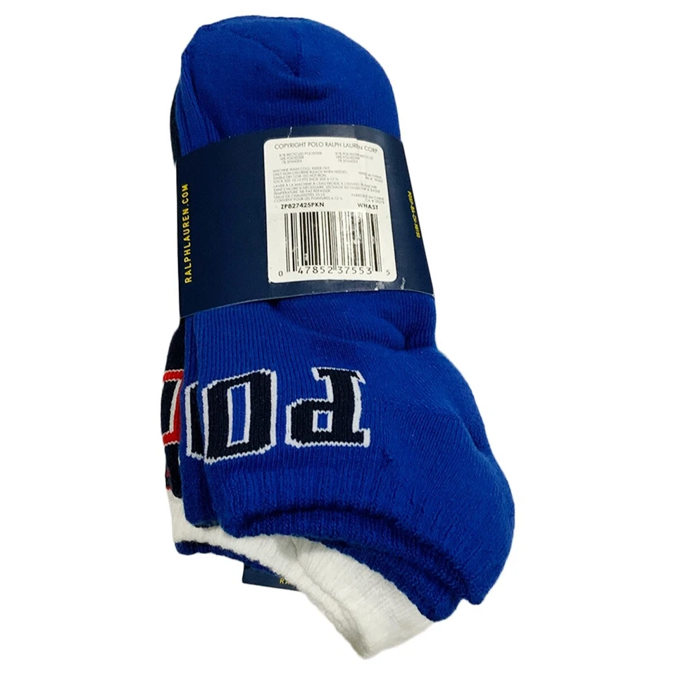 Precio de venta sugerido por el fabricante $28,99 nuevo con etiquetas paquete de 6 pares polo ralph lauren hombres azul no show calcetines tallas 6-12 Foto 4 de 4