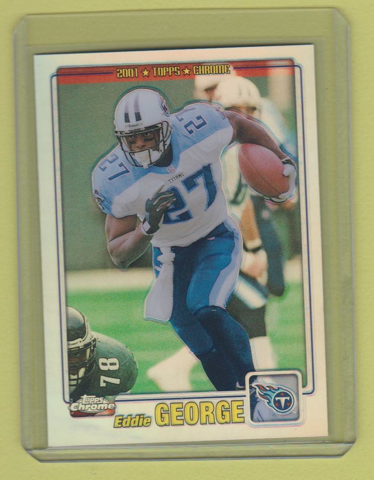 2001 Topps Chrome Football Refractor Eddie George Titans #396/999