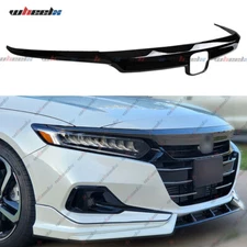 3x Front Grill Garnish Trim Eyelid Cover For 2021-2022 Honda Accord Gloss Black