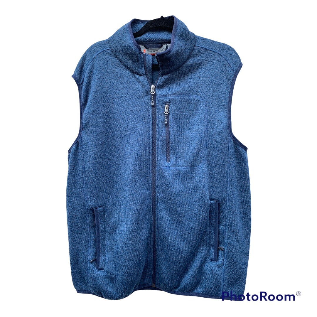 Blue Sleeveless Vest jacket Zip 