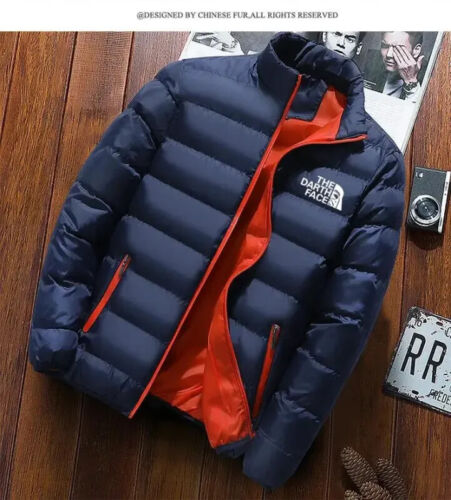 Winter Jacket Men's Fashion Stand Collar Parker Zipper Padded - Picture 12 of 33