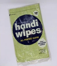 Vintage Colgate Handi Wipes Green Stripes Open Pack of 7, 24 x 14 in.