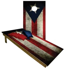 Puerto Rico FLAG Custom Cornhole Boards BEANBAG TOSS GAME w Bags 