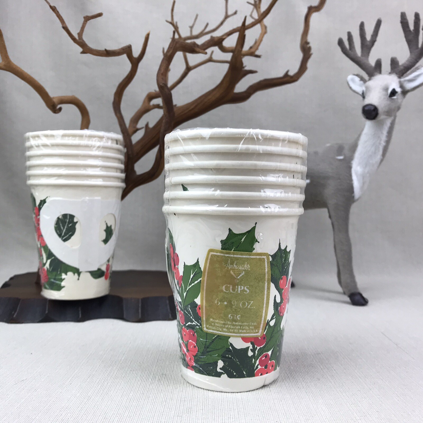 Christmas Disposable Paper Cups with Handles Vintage Ambassador Coffee Hot Cocoa eBay