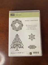 Stampin' Up Bright Hopes Stamp Set Wreath, Snowflake, Christmas Tree