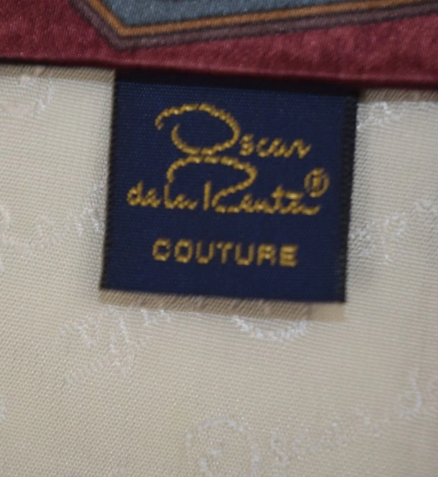 Corbata de Colección Oscar de la Renta Couture Años 70 Cosida a Mano Espiral Ojo Seda 56" x 3.8" Foto 4 de 4