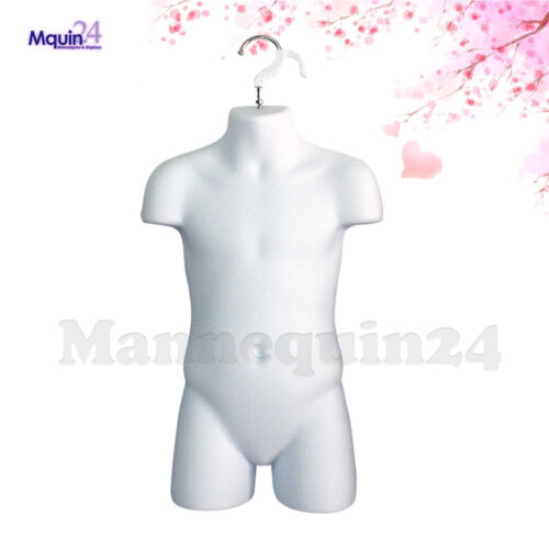 Mannequin Child White Torso - Kids' Hanging Dress Form -Hollow Back Hard Plastic - Picture 1 of 6