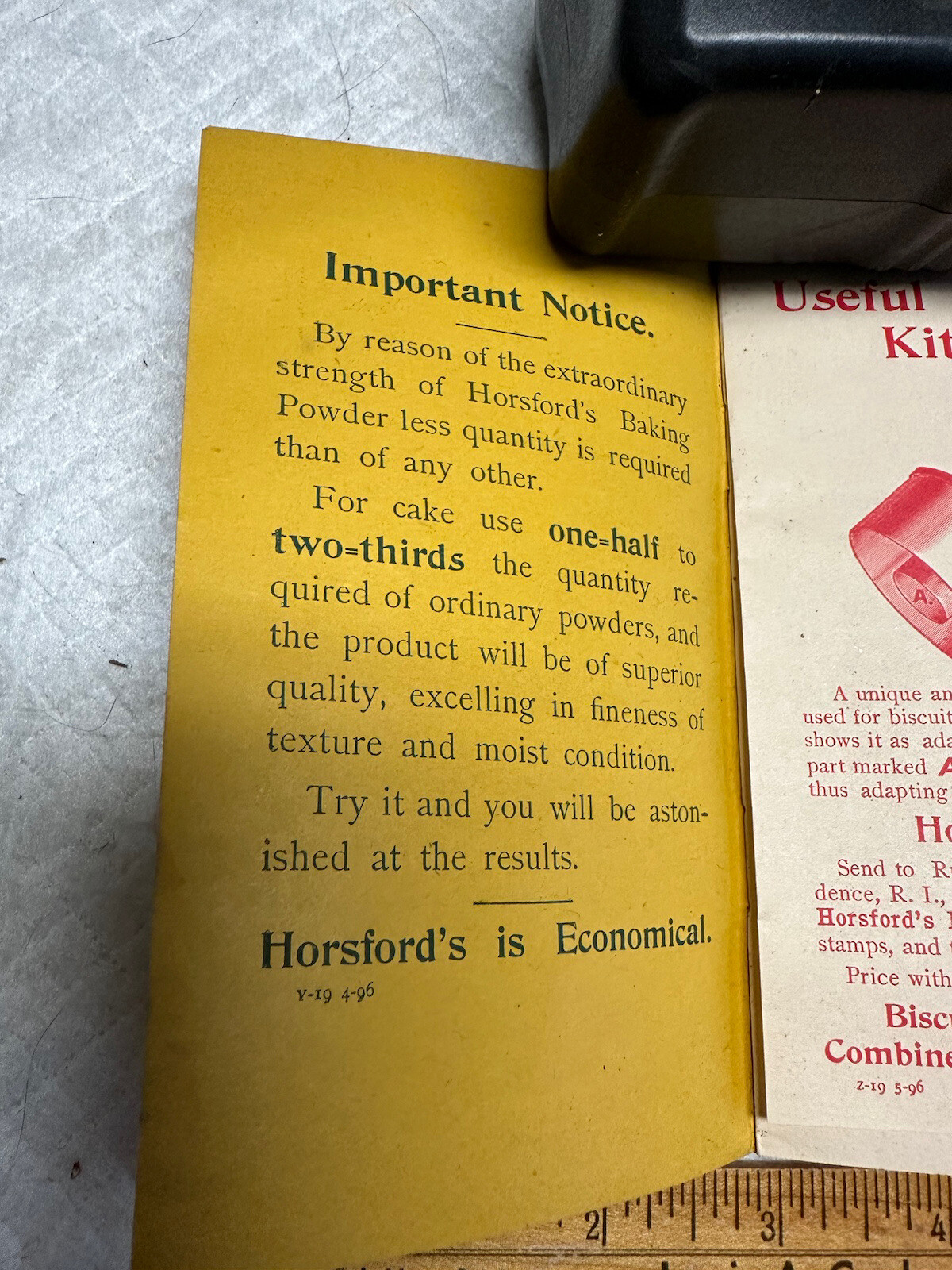 1896 Cookbook Rumford Horsford’s Baking Powder Selections Fannie