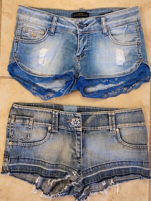 Lot Of 2 Denim Shorts John Richmond + Gizia 