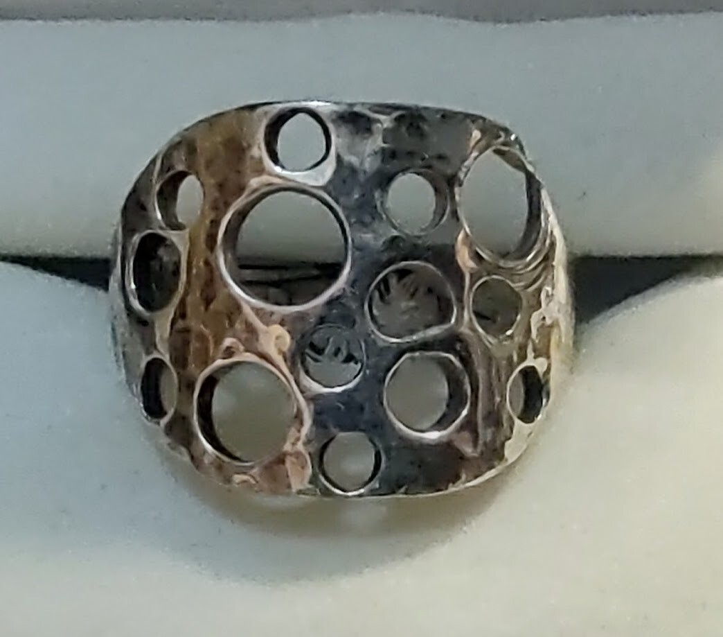 925 Solid Sterling Silver Handmade Hammer Work Wo… - image 1