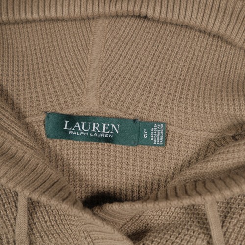 Maglione donna Lauren Ralph Lauren LRL grande con cappuccio maglia waffle verde pullover - Foto 7 di 21