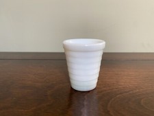 Akro Agate  White Slag Glass 2 inch Childrens Dish Water Cup Glass Tumbler