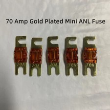 70 Amp Mini ANL Fuse Gold for Car Audio Auto Marine Audio 5 Pack