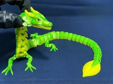 Flexi Leaf Dragon, Articulated Fidget Toy, 3D Printed