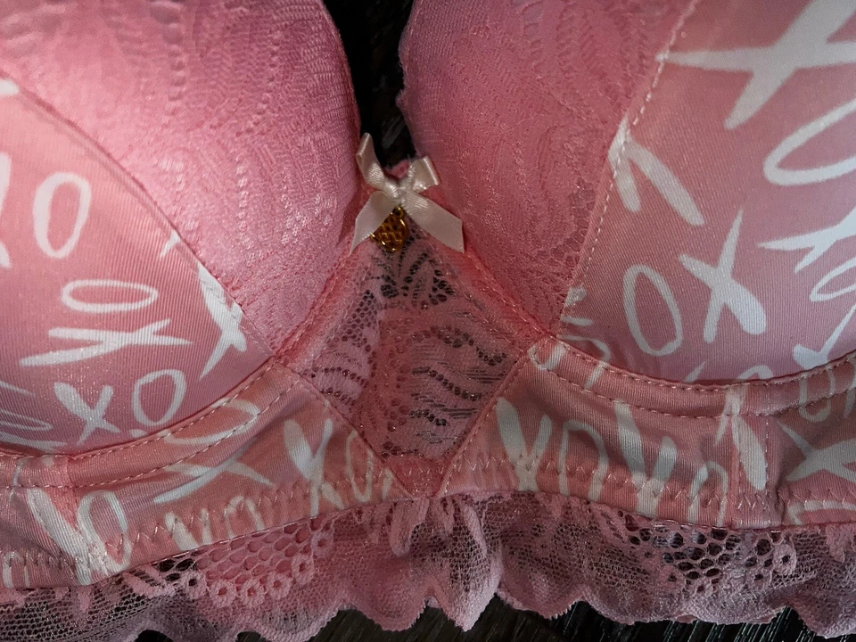 Daisy Fuentes ~ Sujetador de línea larga para mujer push up rosa con aros ~ 34B Foto 2 de 4