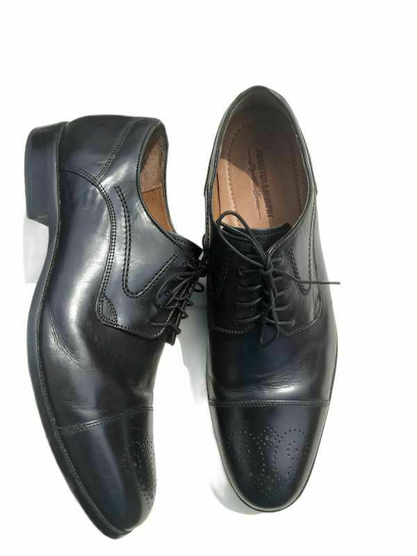 Johnston & Murphy Mens Oxford Dress Shoes Black Cap Toe Lace  display picture 3