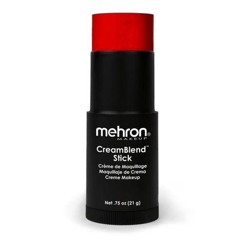 Mehron CreamBlend Stick Makeup Red 0.75 Ounce Professional Vegan Formula - 第 1/8 張圖片