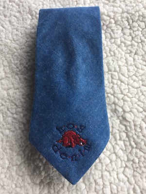 Hog Denim Men's Neck Tie Textile Projects Tag Reads X-Large Cotton