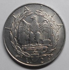 2 Lire 1942  quasi FDC  sig./periz.ta