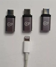 3 Pack Iphone 15, 16 & 17 Series 8 pin to usb c adapters For Light-ning Cables