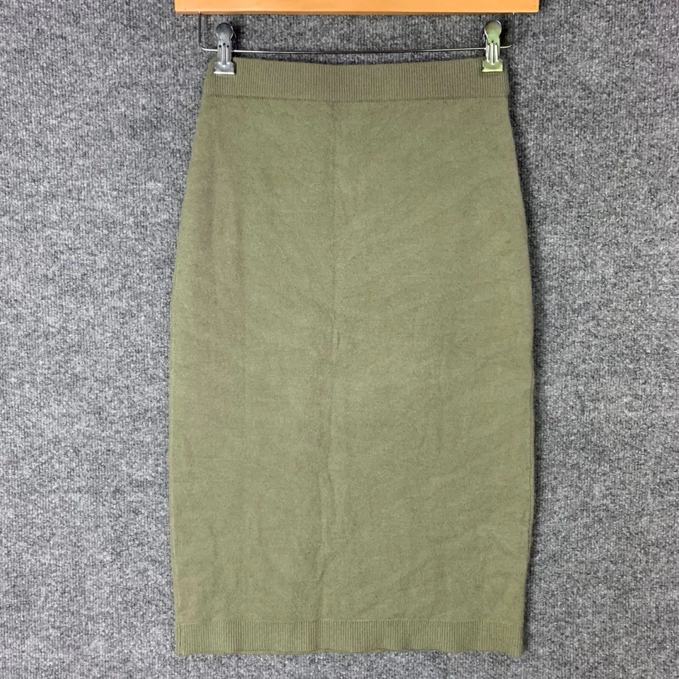 NEW $69 Halogen Nordstrom Olive Knit Pencil Skirt Soft Stretch Small Petite - Image 2 of 4
