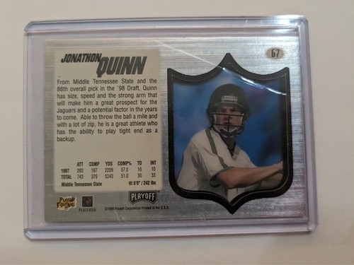 🏆 1998 Absolute Hobby SSD Silver JONATHAN QUINN RC #67 JACKSONVILLE JAGUARS - Picture 2 of 2
