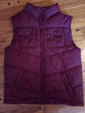 Gymboree Boys L 10-12 Burgundy Puffer Vest Outdoor Winter Fall Dark Red Jacket
