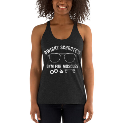 Dwight Schrute's Gym for Muscles Women's Racerback Tank Top, The Office  Shirt