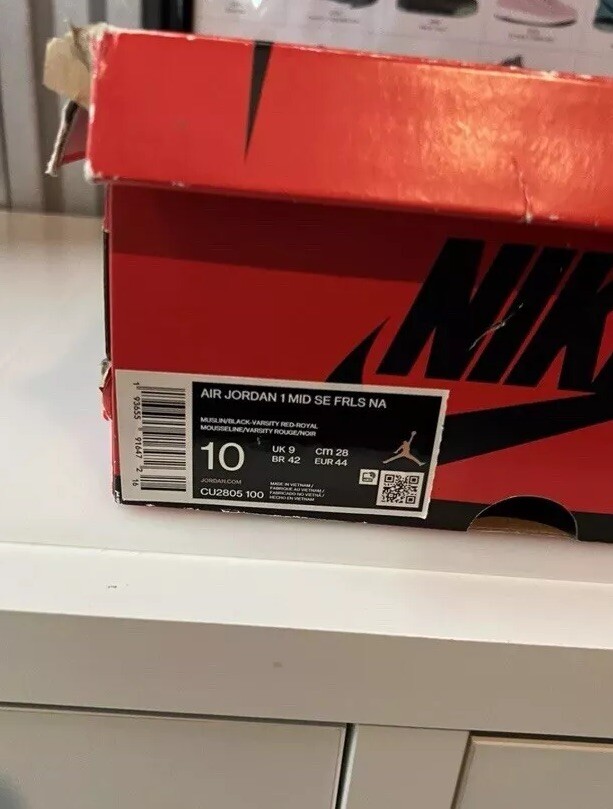 SHOE BOX ONLY Air Jordan 1 Mid x Blue The Great Fearless Sz