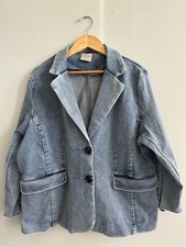 Laurie Felt Blue Daisy Shrunken Denim Blazer ...